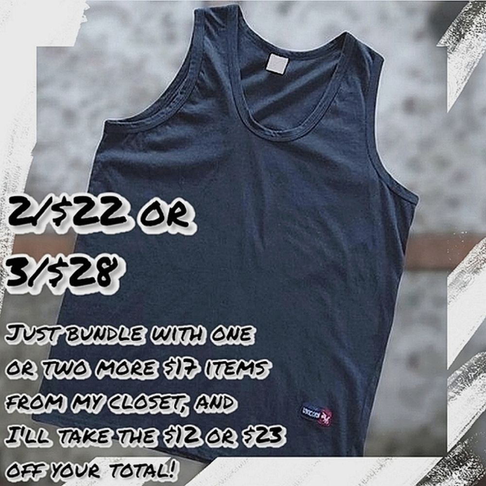 Vtg black U-neck muscle tank